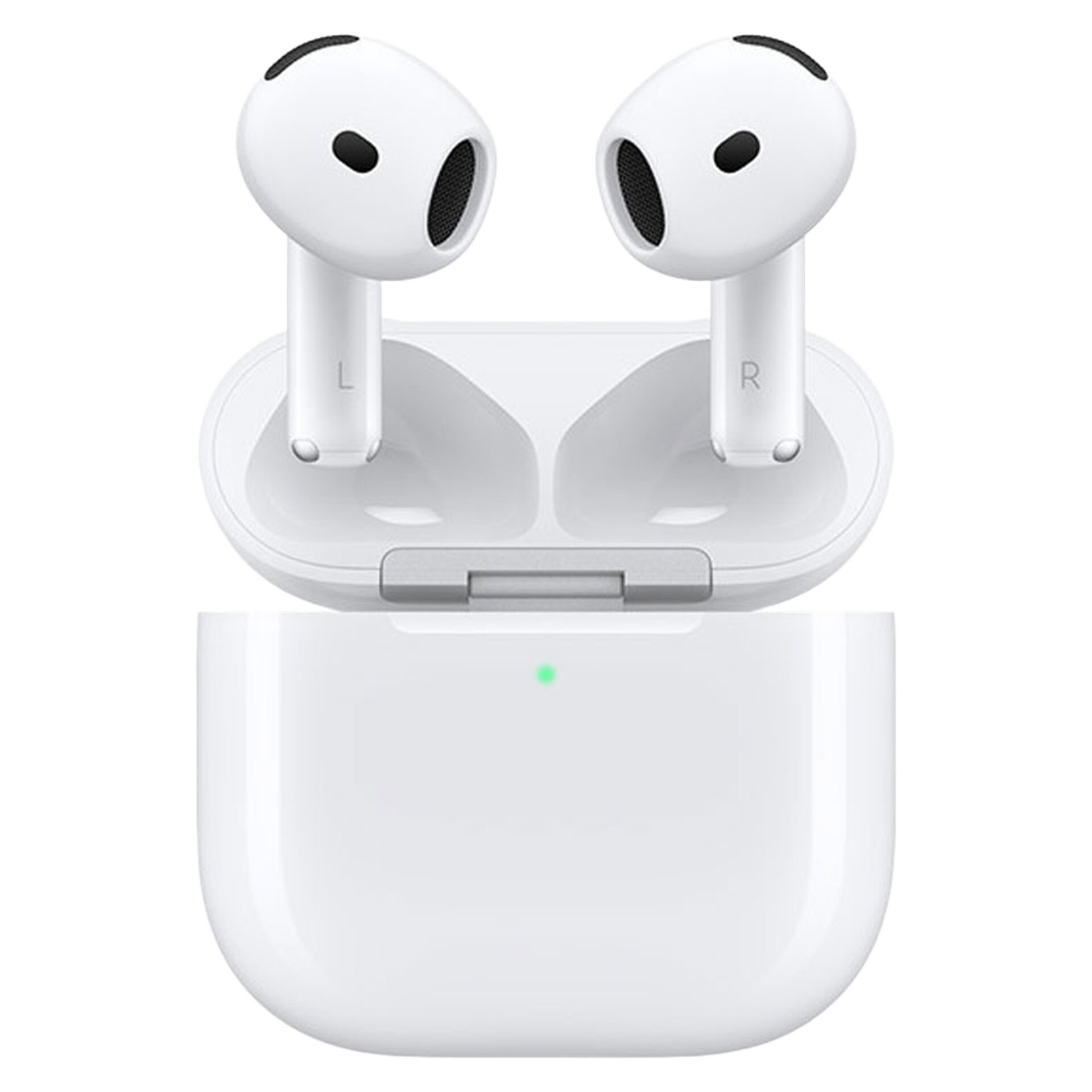 هدفون اپل بلوتوثی اپل AirPods 4 فاقد قابلیت نویز کنسلینگ، درگاه شارژ USB Type-C، شارژ بی سیم، با قابلیت اتصال به چند دستگاه، پشتیبانی از فرمان لمسی، نشانگر LED، پشتیبانی از دستیار صوتی، مقاوم در برابر آب